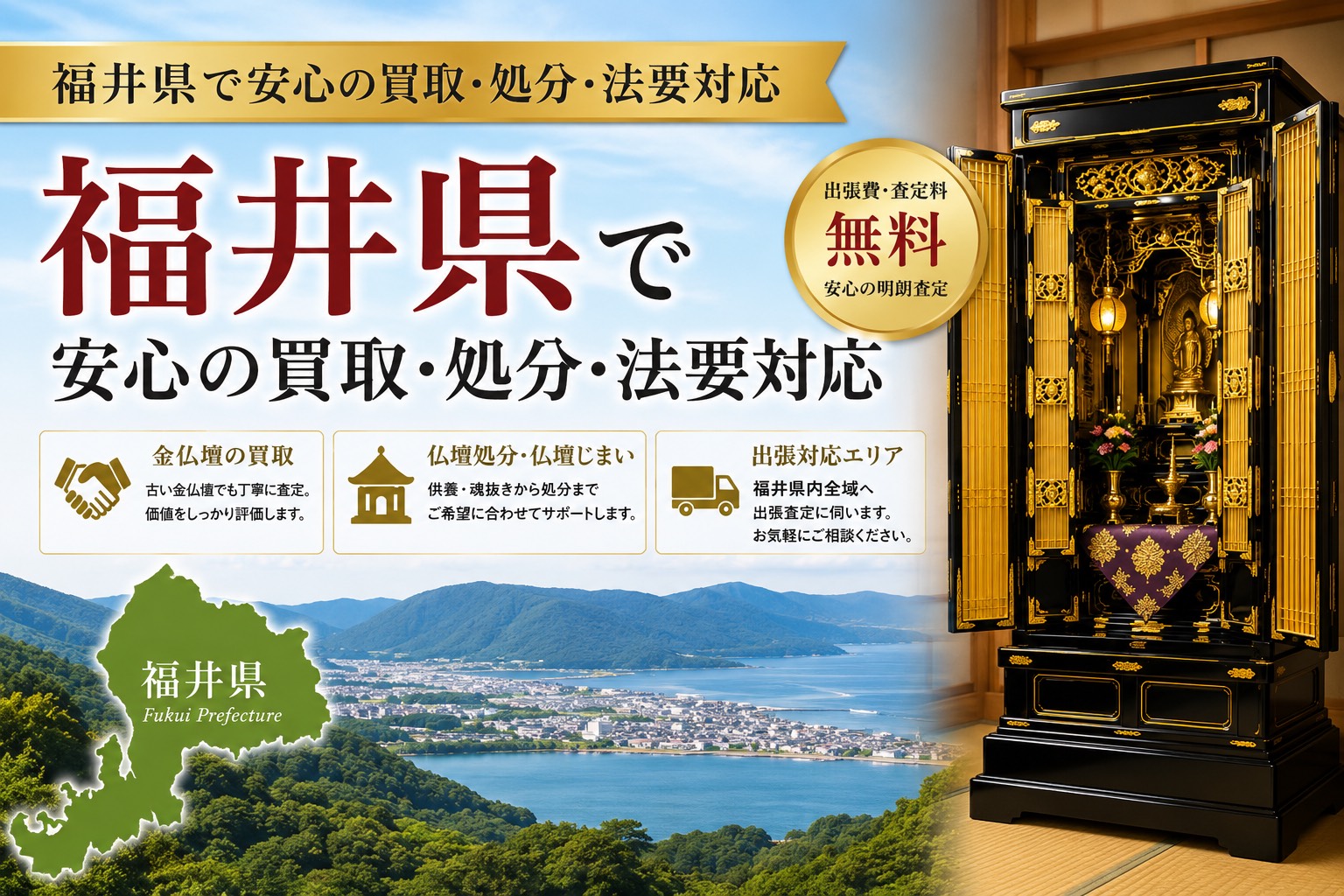 【優良】福井県の金仏壇買取・仏壇処分・仏壇じまいなら尚明堂