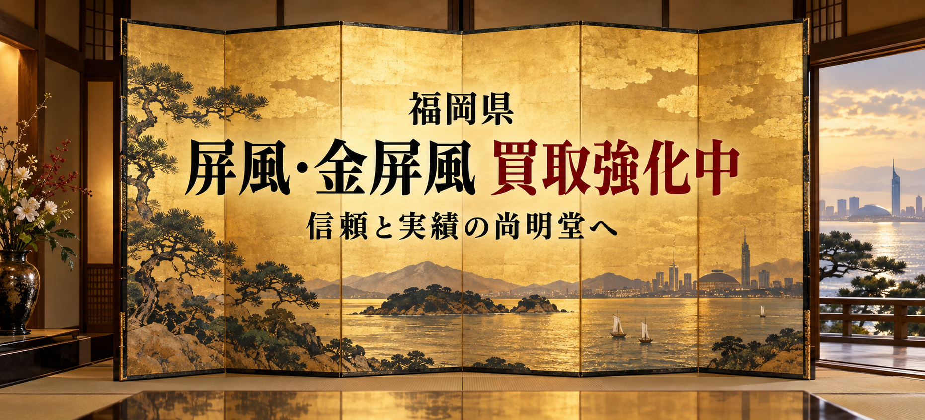 福岡県 屏風 買取 金屏風 買取なら尚明堂！高価買取強化中！【見積無料】