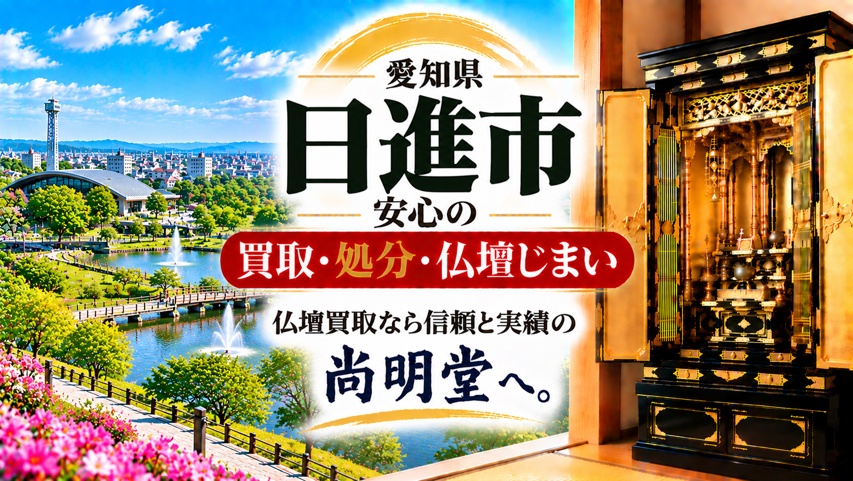 愛知県 日進市 仏壇買取 日進市 仏壇処分・仏壇じまいなら仏壇買取専門店の尚明堂【優良】